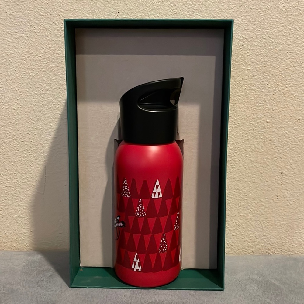 Starbucks Red Fox Metal Water Bottle 12 Oz 2016